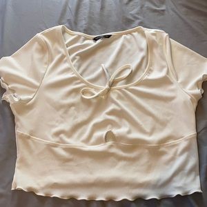 Shein curve white crop top